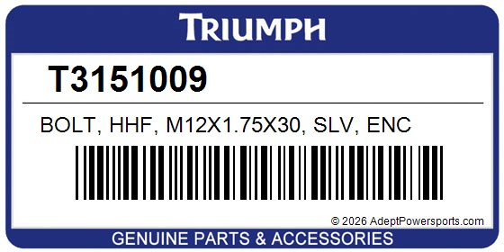 Triumph T3151009 Bolt, Hhf, M12x1.75X30, Slv, Enc