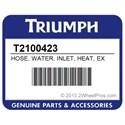 Triumph T2100423 Hose, Water, Inlet, Heat, Ex