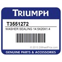 Triumph T3551272 Washer Sealing 14.5X20x1.4