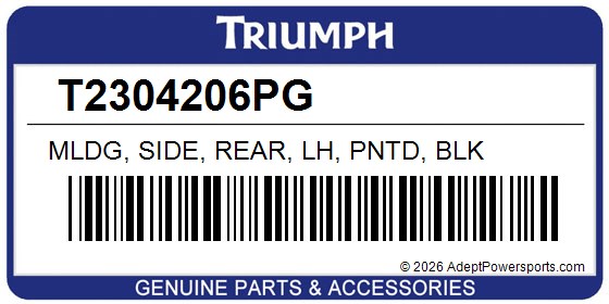 Triumph T2304206PG Mldg, Side, Rear, Lh, Pntd, Blk