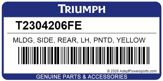 Triumph T2304206FE Mldg, Side, Rear, Lh, Pntd, Yellow