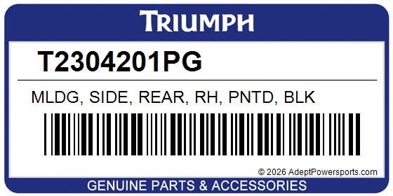 Triumph T2304201PG Mldg, Side, Rear, Rh, Pntd, Blk