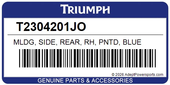 Triumph T2304201JO Mldg, Side, Rear, Rh, Pntd, Blue