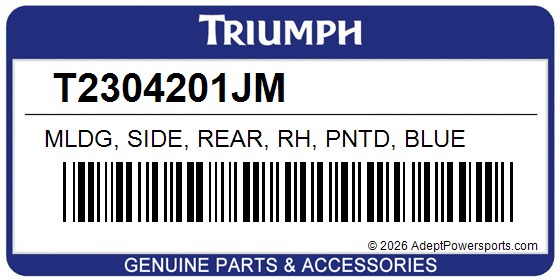 Triumph T2304201JM Mldg, Side, Rear, Rh, Pntd, Blue