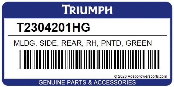 Triumph T2304201HG Mldg, Side, Rear, Rh, Pntd, Green