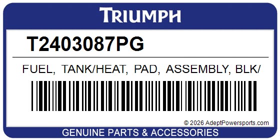 Triumph T2403087PG Fuel, Tank/Heat, Pad, Assembly, Blk/Sr