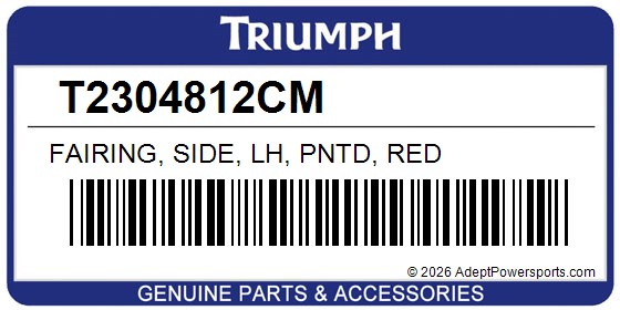 Triumph T2304812CM Fairing, Side, Lh, Pntd, Red