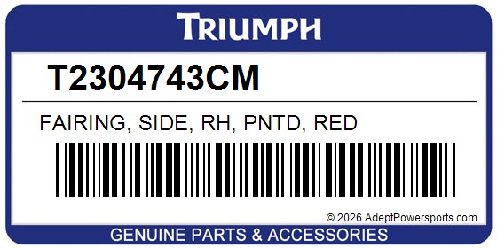 Triumph T2304743CM Fairing, Side, Rh, Pntd, Red