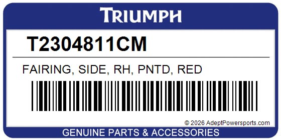 Triumph T2304811CM Fairing, Side, Rh, Pntd, Red