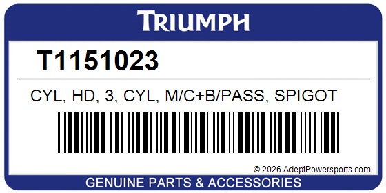 Triumph T1151023 Cyl, Hd, 3, Cyl, M/C+B/Pass, Spigot
