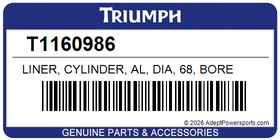 Triumph T1160986 Liner, Cylinder, Al, Dia, 68, Bore
