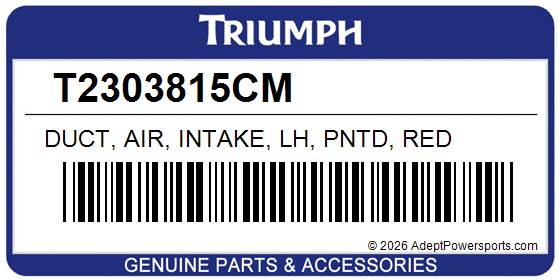 Triumph T2303815CM Duct, Air, Intake, Lh, Pntd, Red