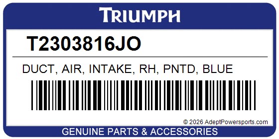 Triumph T2303816JO Duct, Air, Intake, Rh, Pntd, Blue