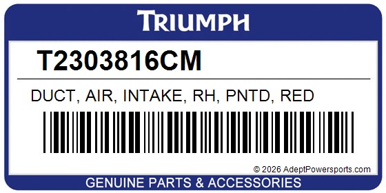 Triumph T2303816CM Duct, Air, Intake, Rh, Pntd, Red