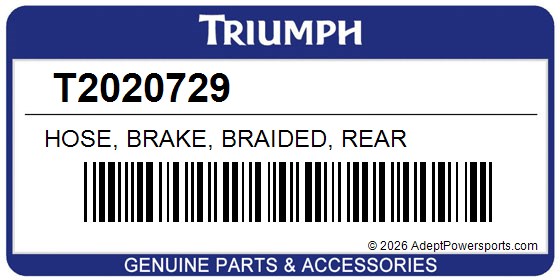 Triumph T2020729 Hose, Brake, Braided, Rear