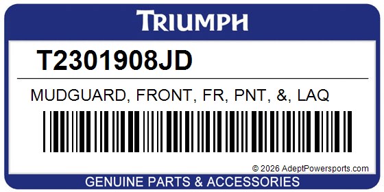 Triumph T2301908JD Mudguard, Front, Fr, Pnt, &, Laq