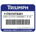 Triumph 1170310T0301 Shim, Clutch, Assembly, (0.10)