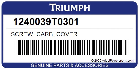 Triumph 1240039T0301 Screw, Carb, Cover