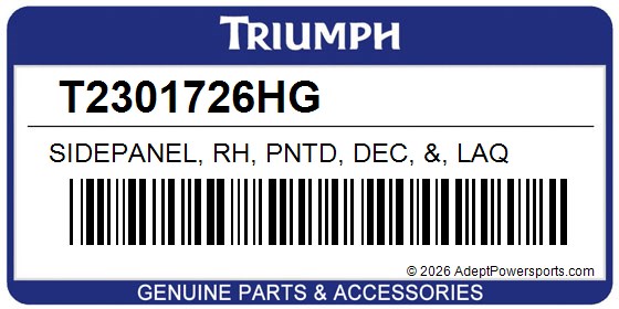 Triumph T2301726HG Sidepanel, Rh, Pntd, Dec, &, Laq