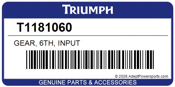 Triumph T1181060 Gear, 6Th, Input