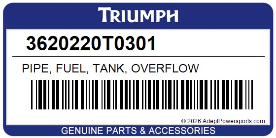 Triumph 3620220T0301 Pipe, Fuel, Tank, Overflow