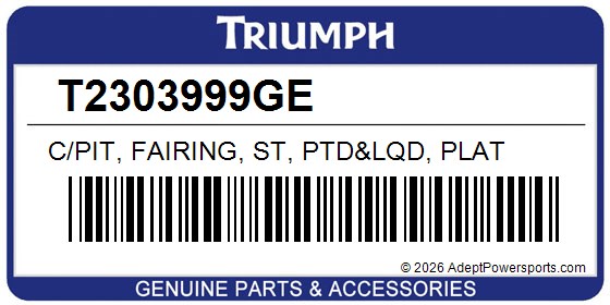 Triumph T2303999GE C/Pit, Fairing, St, Ptd&Lqd, Plat