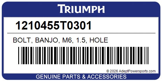 Triumph 1210455T0301 Bolt, Banjo, M6, 1.5, Hole