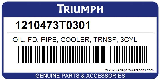 Triumph 1210473T0301 Oil, Fd, Pipe, Cooler, Trnsf, 3Cyl