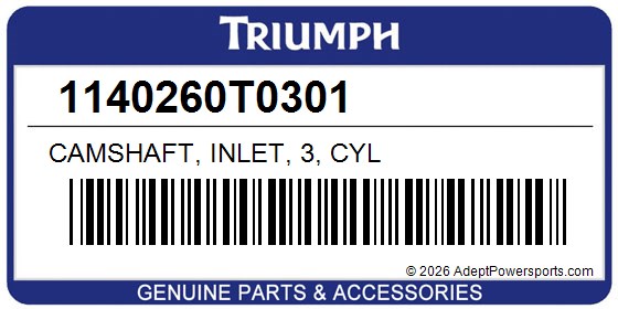 Triumph 1140260T0301 Camshaft, Inlet, 3, Cyl