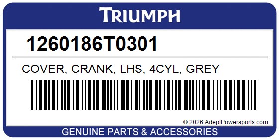 Triumph 1260186T0301 Cover, Crank, Lhs, 4Cyl, Grey