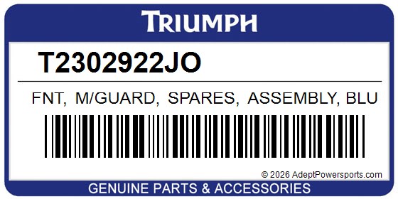 Triumph T2302922JO Fnt, M/Guard, Spares, Assembly, Blue
