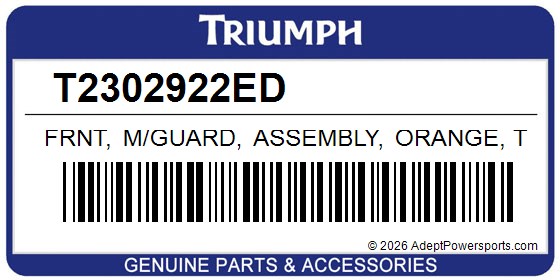 Triumph T2302922ED Frnt, M/Guard, Assembly, Orange, T500