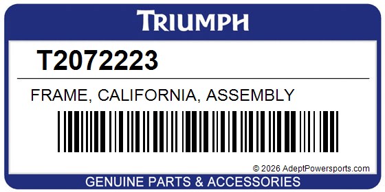 Triumph T2072223 Frame, California, Assembly