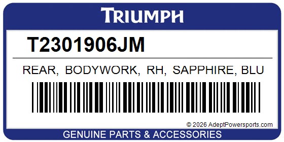 Triumph T2301906JM Rear, Bodywork, Rh, Sapphire, Blue