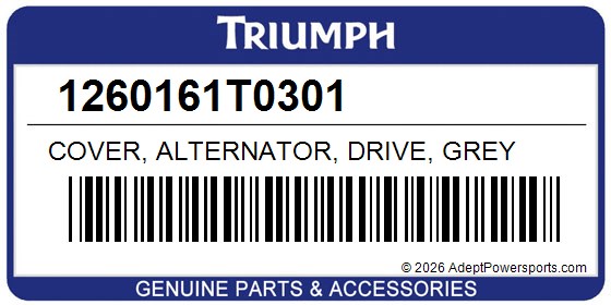 Triumph 1260161T0301 Cover, Alternator, Drive, Grey