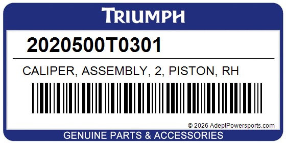 Triumph 2020500T0301 Caliper, Assembly, 2, Piston, Rh