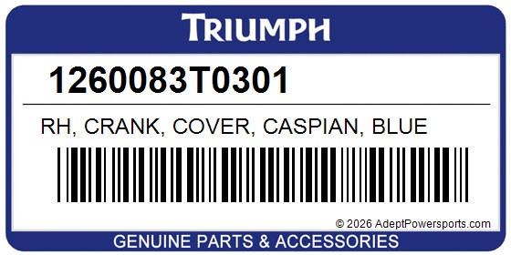 Triumph 1260083T0301 Rh, Crank, Cover, Caspian, Blue