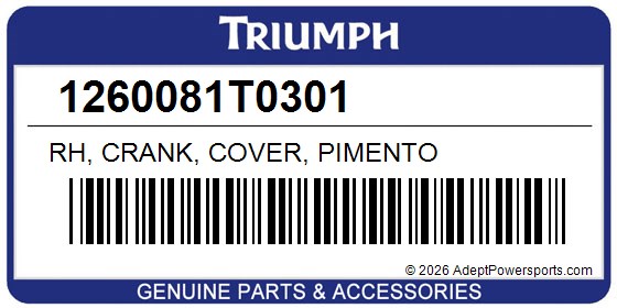 Triumph 1260081T0301 Rh, Crank, Cover, Pimento