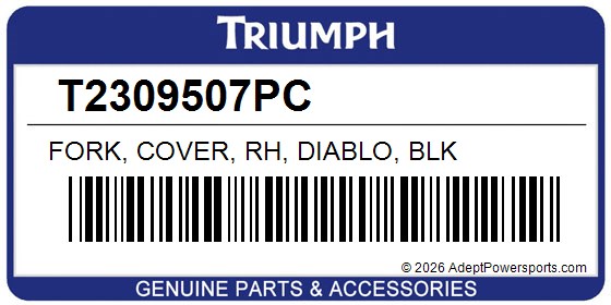 Triumph T2309507PC Fork, Cover, Rh, Diablo, Blk