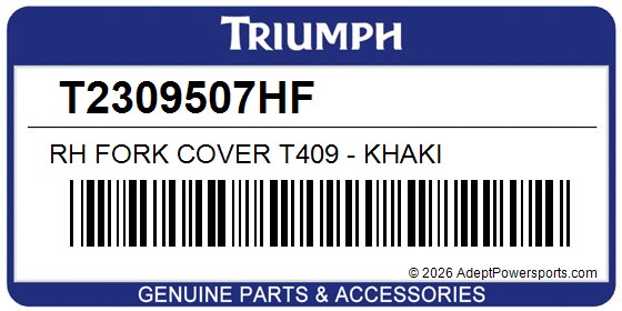 Triumph T2309507HF Rh Fork Cover T409 - Khaki
