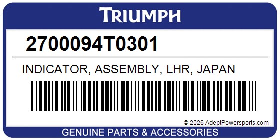 Triumph 2700094T0301 Indicator, Assembly, Lhr, Japan
