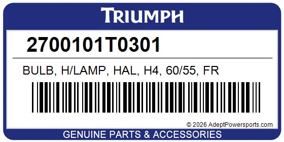 Triumph 2700101T0301 Bulb, H/Lamp, Hal, H4, 60/55, Fr