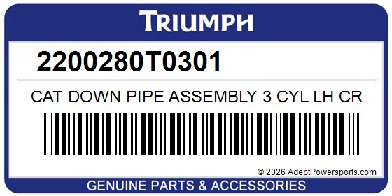 Triumph 2200280T0301 Cat Down Pipe Assembly 3 Cyl Lh Cr