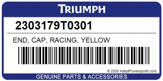 Triumph 2303179T0301 End, Cap, Racing, Yellow