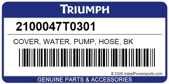 Triumph 2100047T0301 Cover, Water, Pump, Hose, Bk