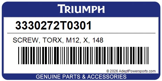 Triumph 3330272T0301 Screw, Torx, M12, X, 148
