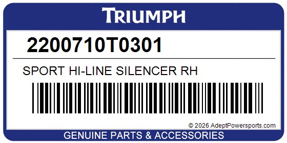 Triumph 2200710T0301 Sport Hi-Line Silencer Rh