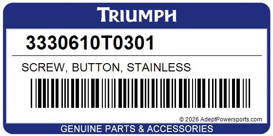 Triumph 3330610T0301 Screw, Button, Stainless