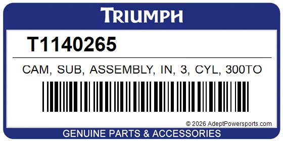 Triumph T1140265 Cam, Sub, Assembly, In, 3, Cyl, 300Tor
