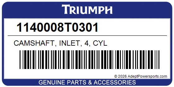 Triumph 1140008T0301 Camshaft, Inlet, 4, Cyl